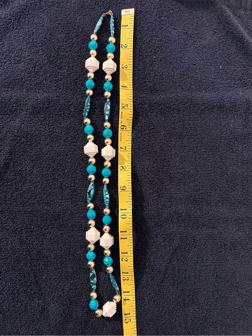 Turquoise and White Beaded Women's Necklace - Elegant Strand